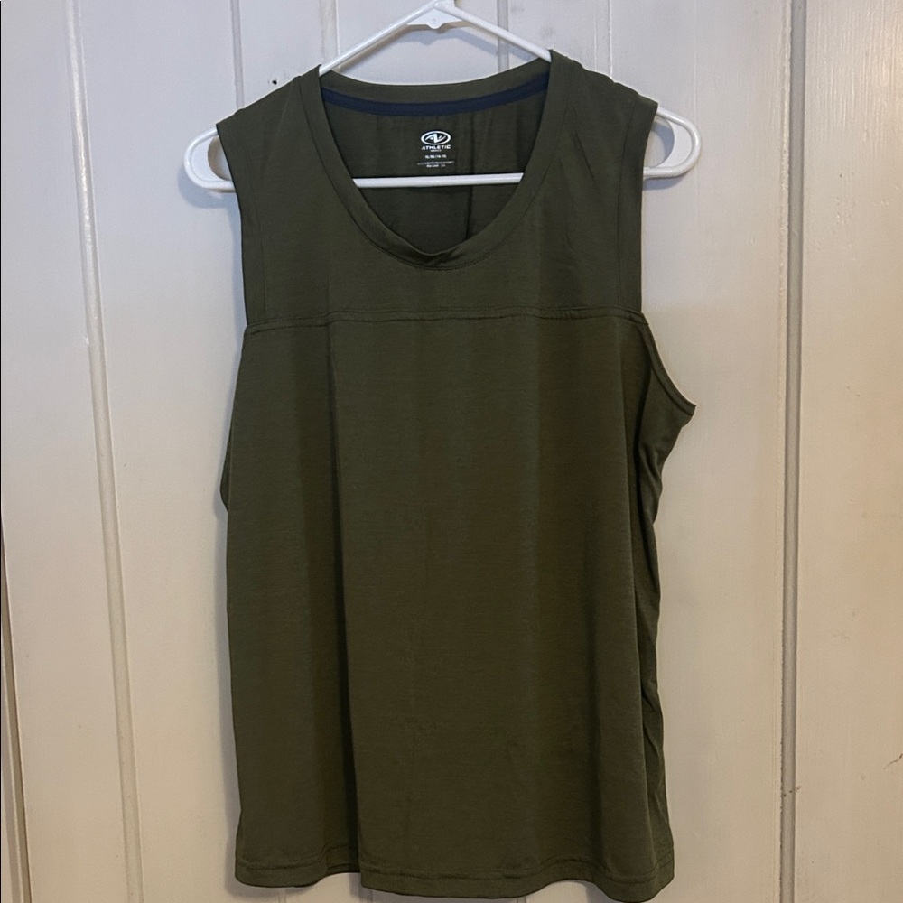 Athletic Works Olive Green Scoop Neck Athletic Tank